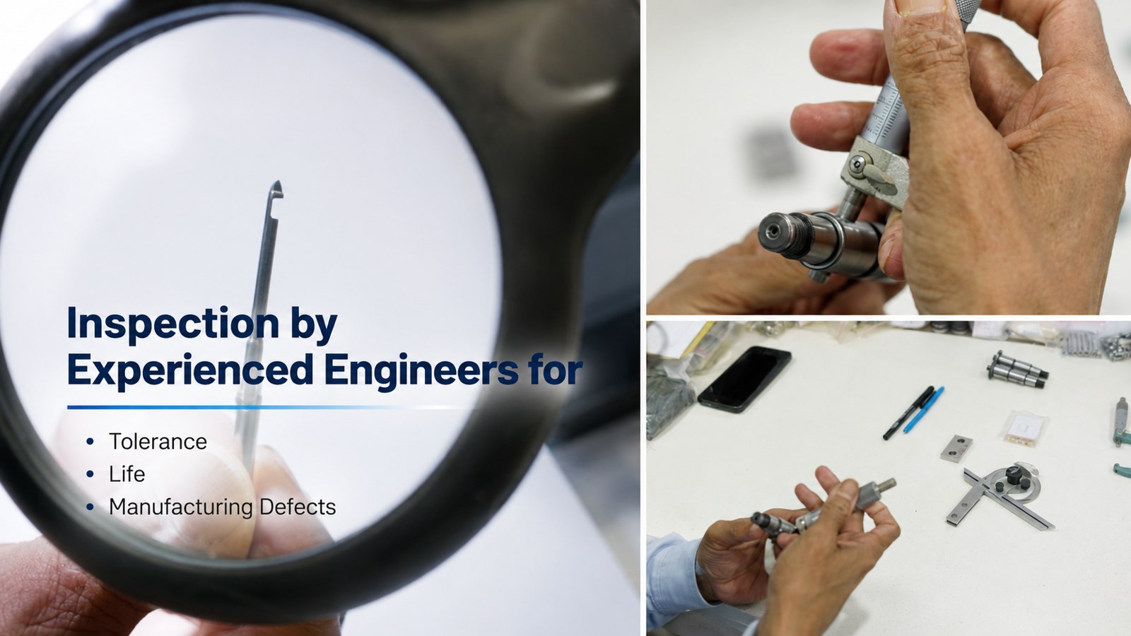 Inspection for tolerance, life & manufacturing defects