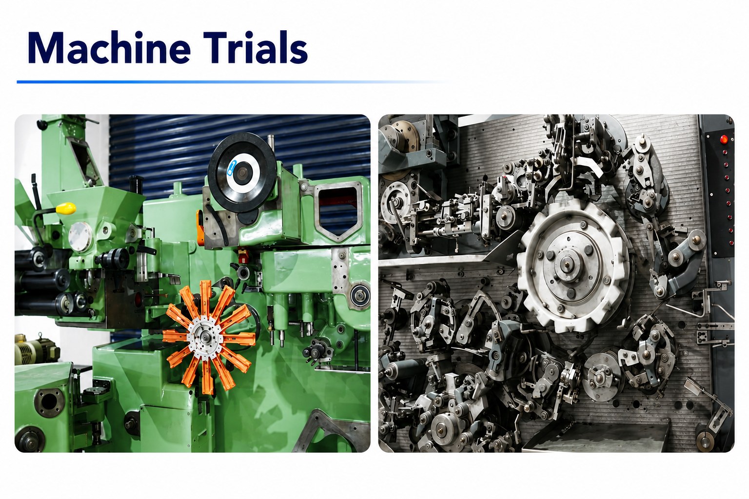Machine trials on running lines